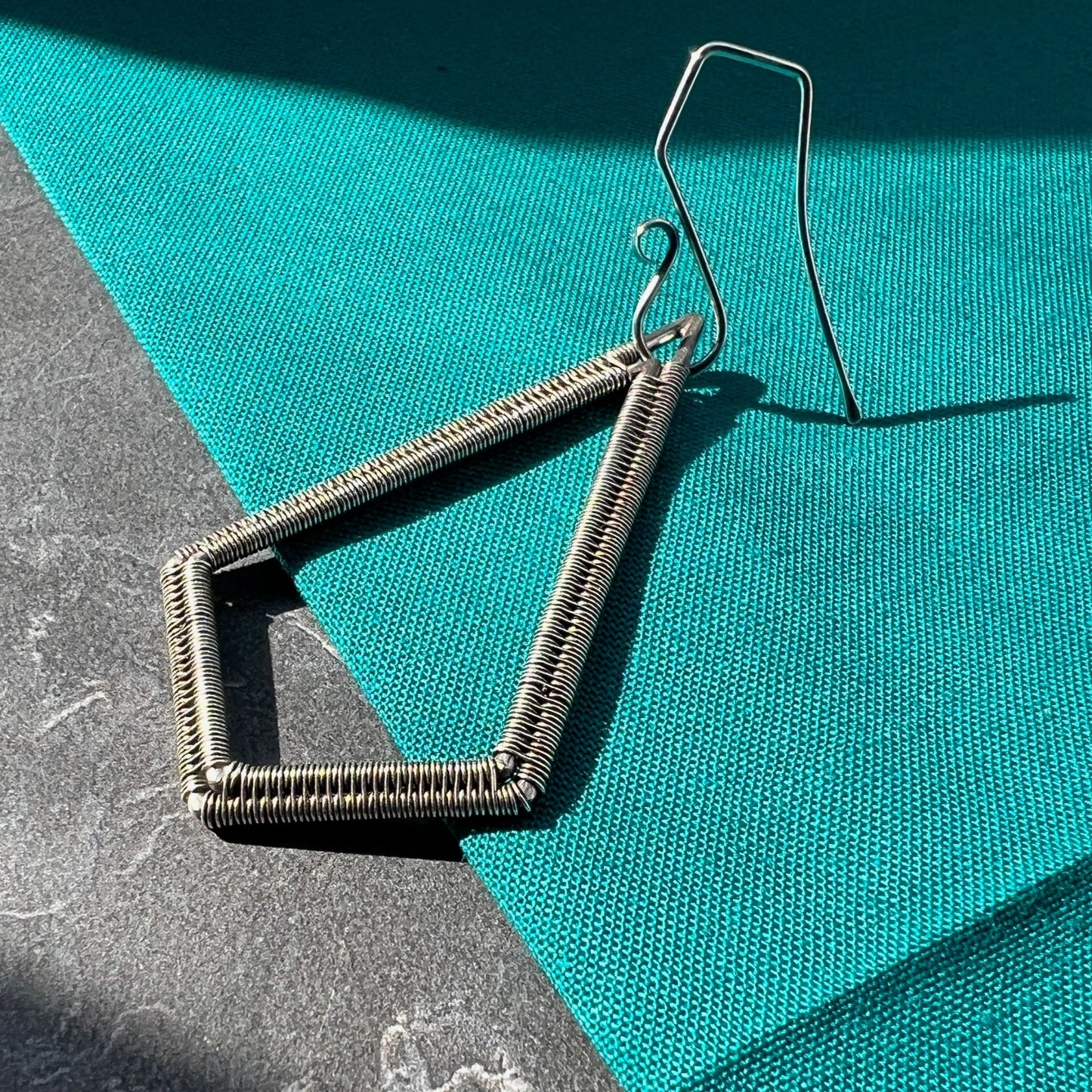 Wirewoven Sterling Silver Kite Statement Earrings