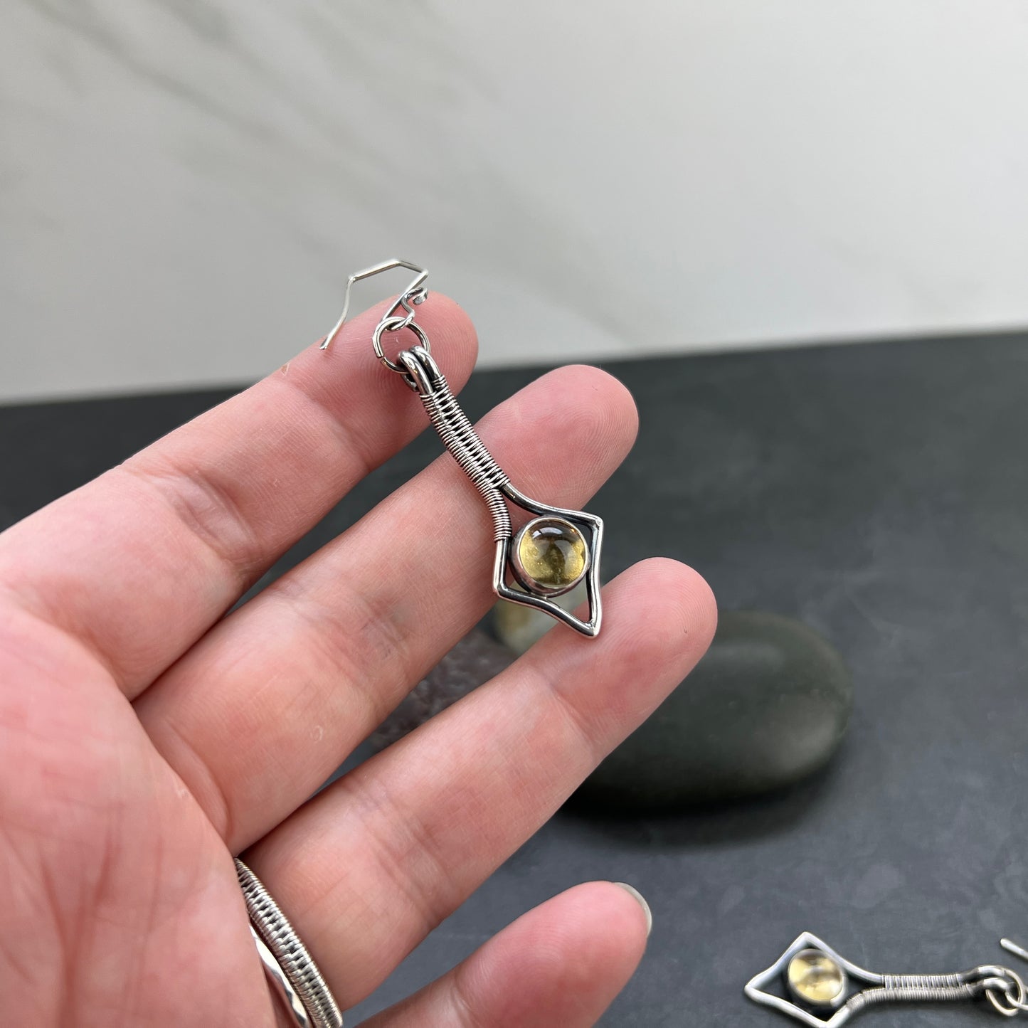 Stellar Citrine Dangle Earrings - Sterling Silver