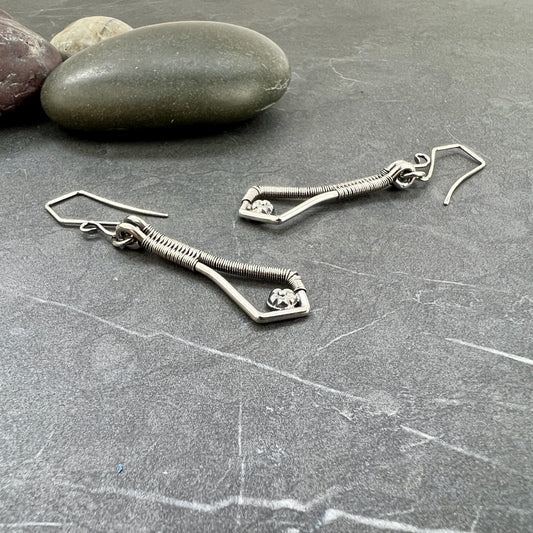 Kite Blossom Dangle Earrings - Sterling Silver