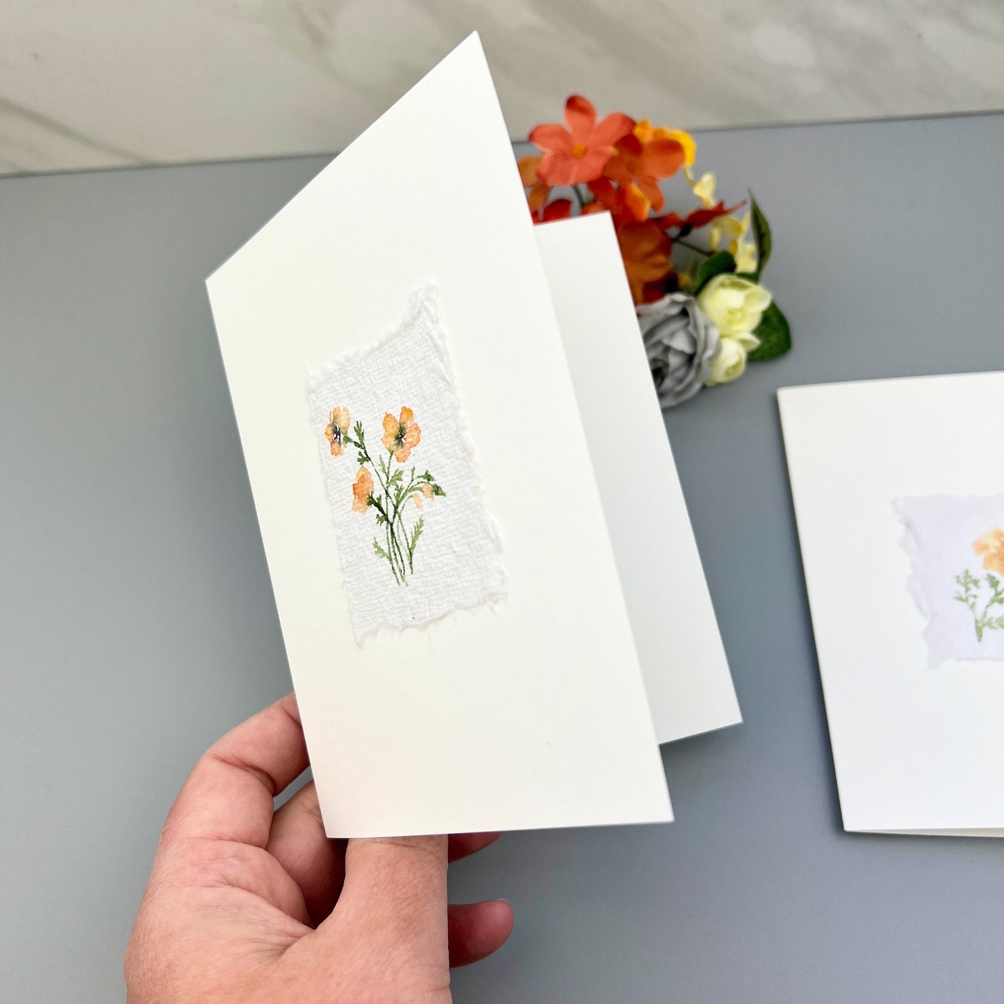 California Poppies - Hand-painted Greeting Cards - Original Watercolor Stationary