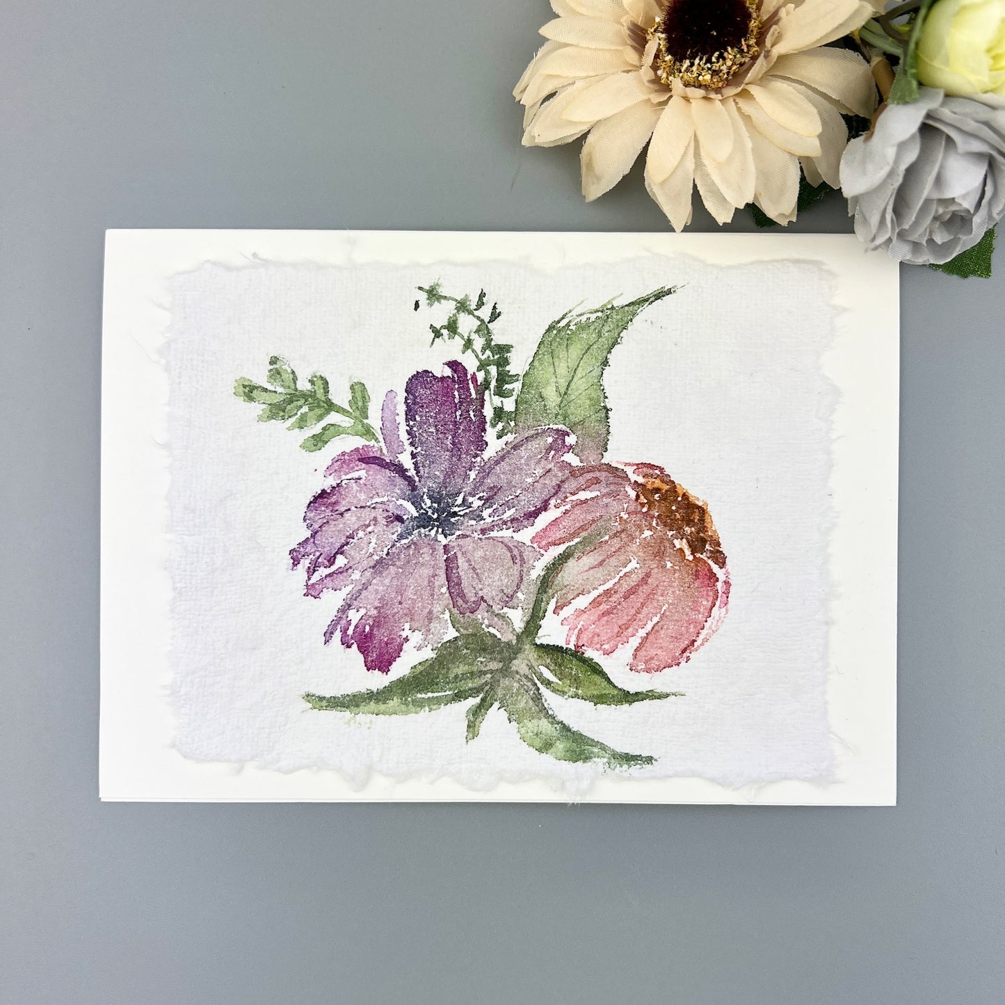 Floral Greeting Card - Hand-painted Greeting Cards - Original Watercolor Stationary