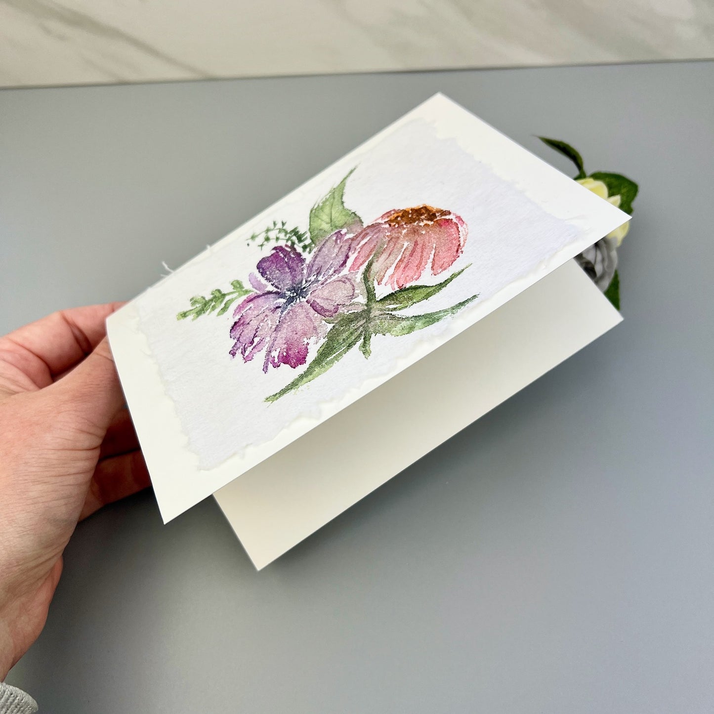 Floral Greeting Card - Hand-painted Greeting Cards - Original Watercolor Stationary