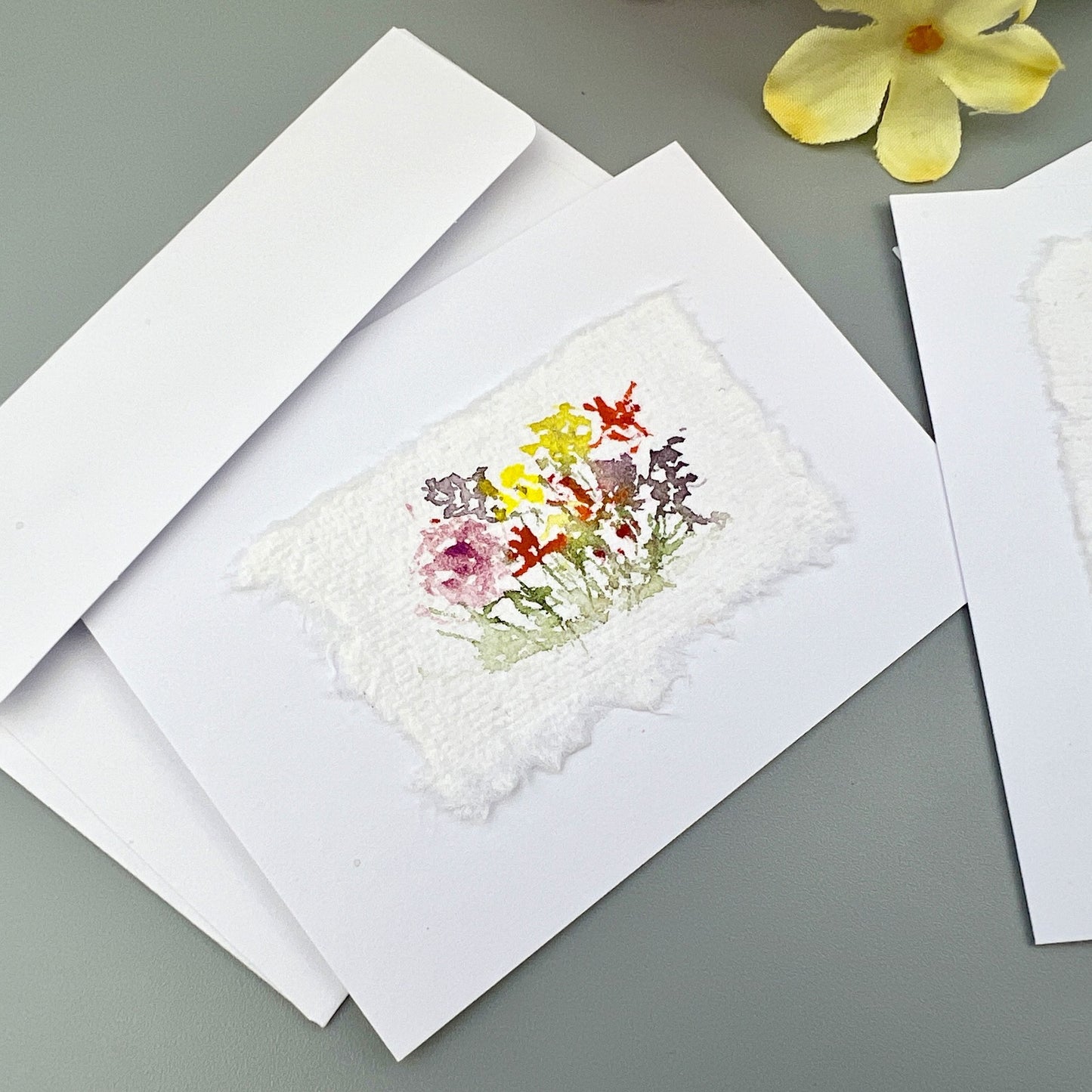 Wildflower Note Cards Set of 2 - Hand-painted Greeting Cards - Original Watercolor Stationary