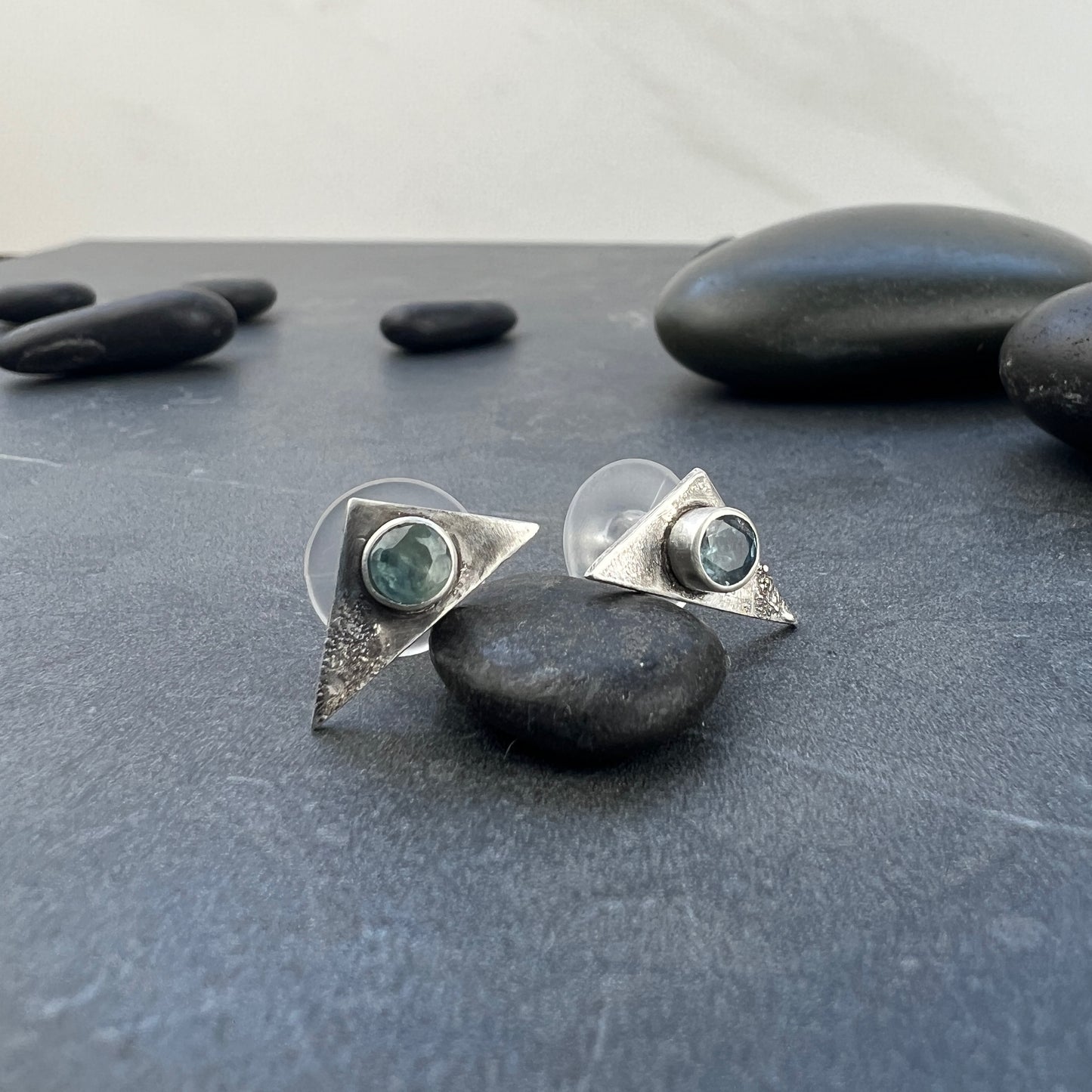 Sterling Silver Sapphire Stud Earrings