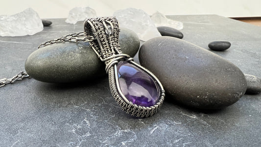 Silver Star Amethyst Pendant - Sterling Silver Pendant - Amazing Amethyst Pendant