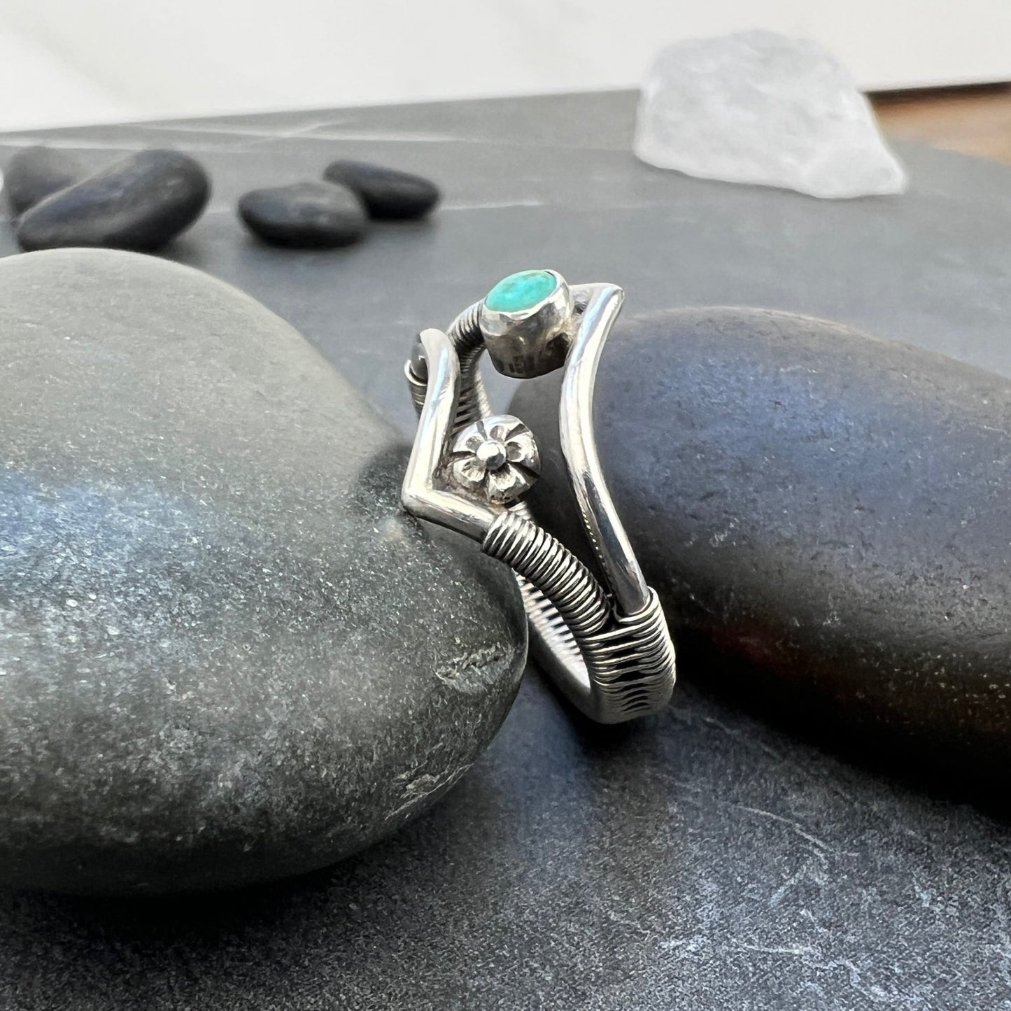 Tyrone Turquoise Bloom Ring US8