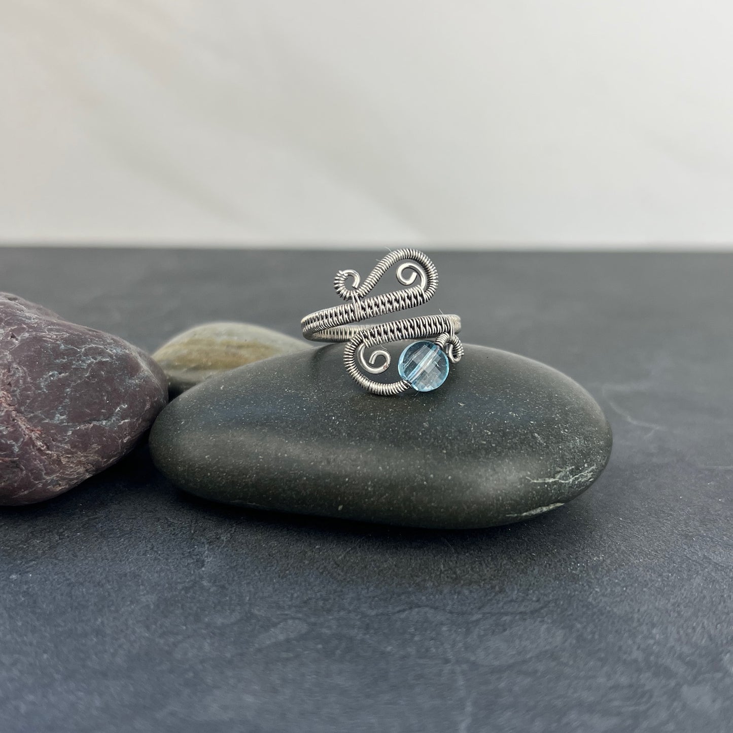 Sterling Silver Adjustable Rings - Wire Woven Swirly Rings
