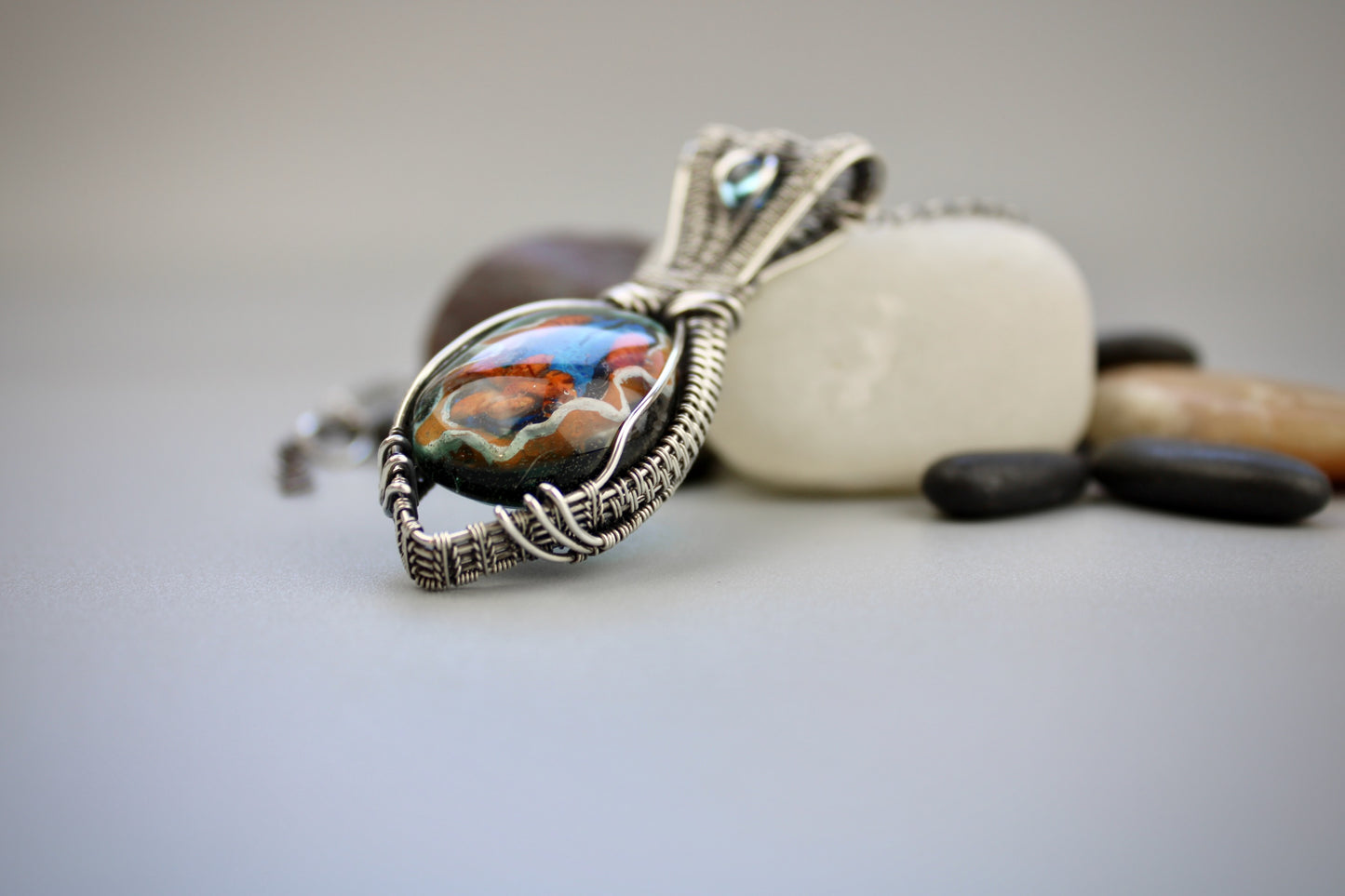 Unique Silver Wire Wrapped Pendant - Ocean Pendant - Amazing Nudibranch Pendant