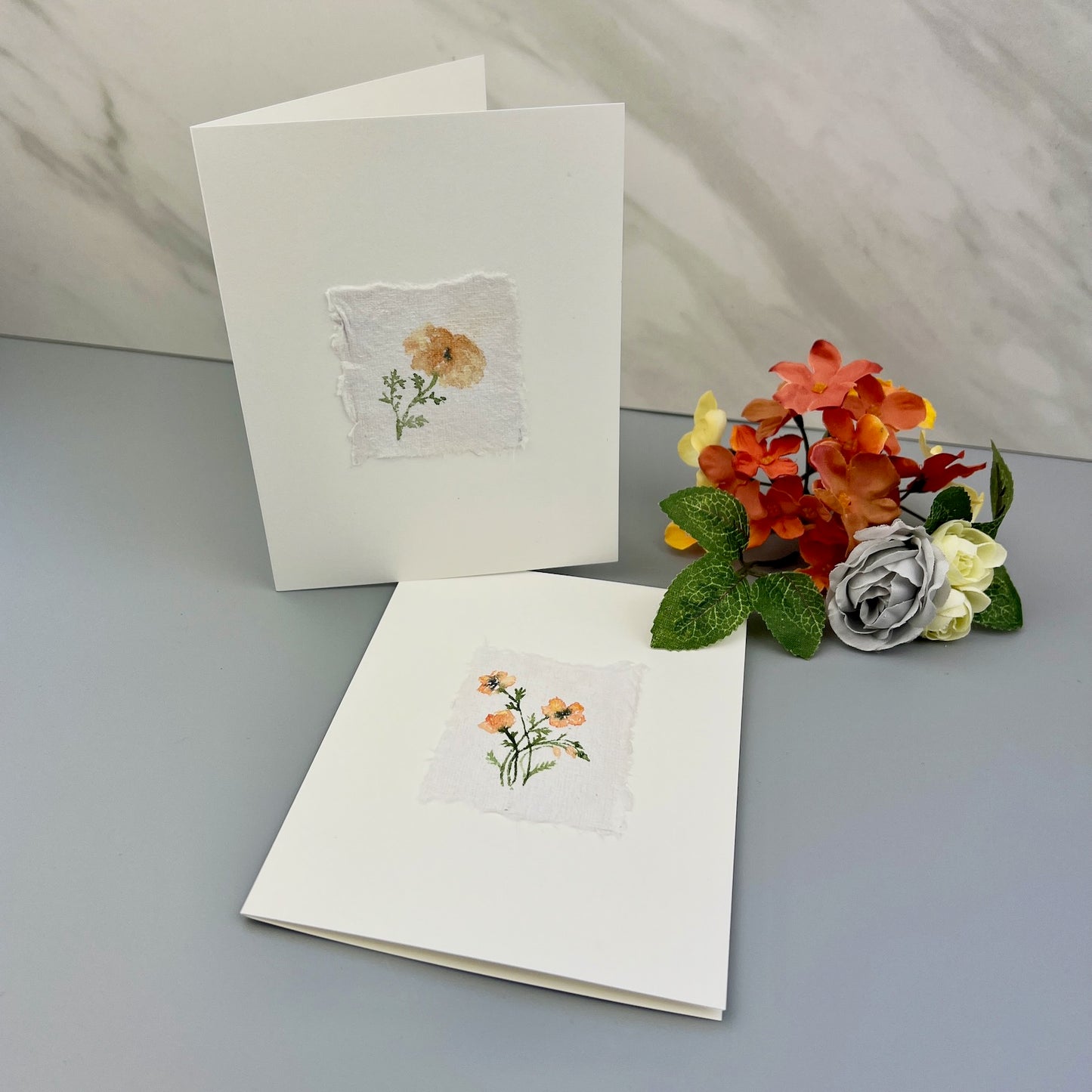 California Poppies - Hand-painted Greeting Cards - Original Watercolor Stationary
