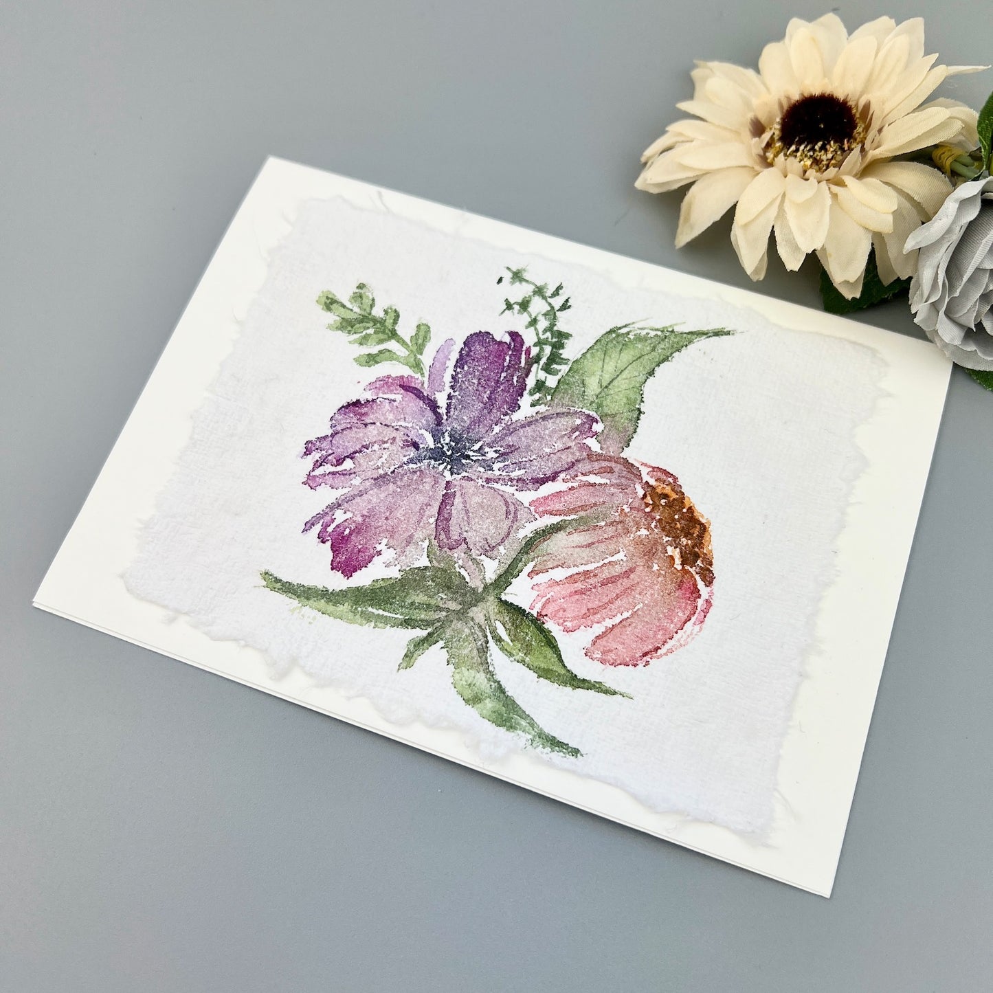 Floral Greeting Card - Hand-painted Greeting Cards - Original Watercolor Stationary