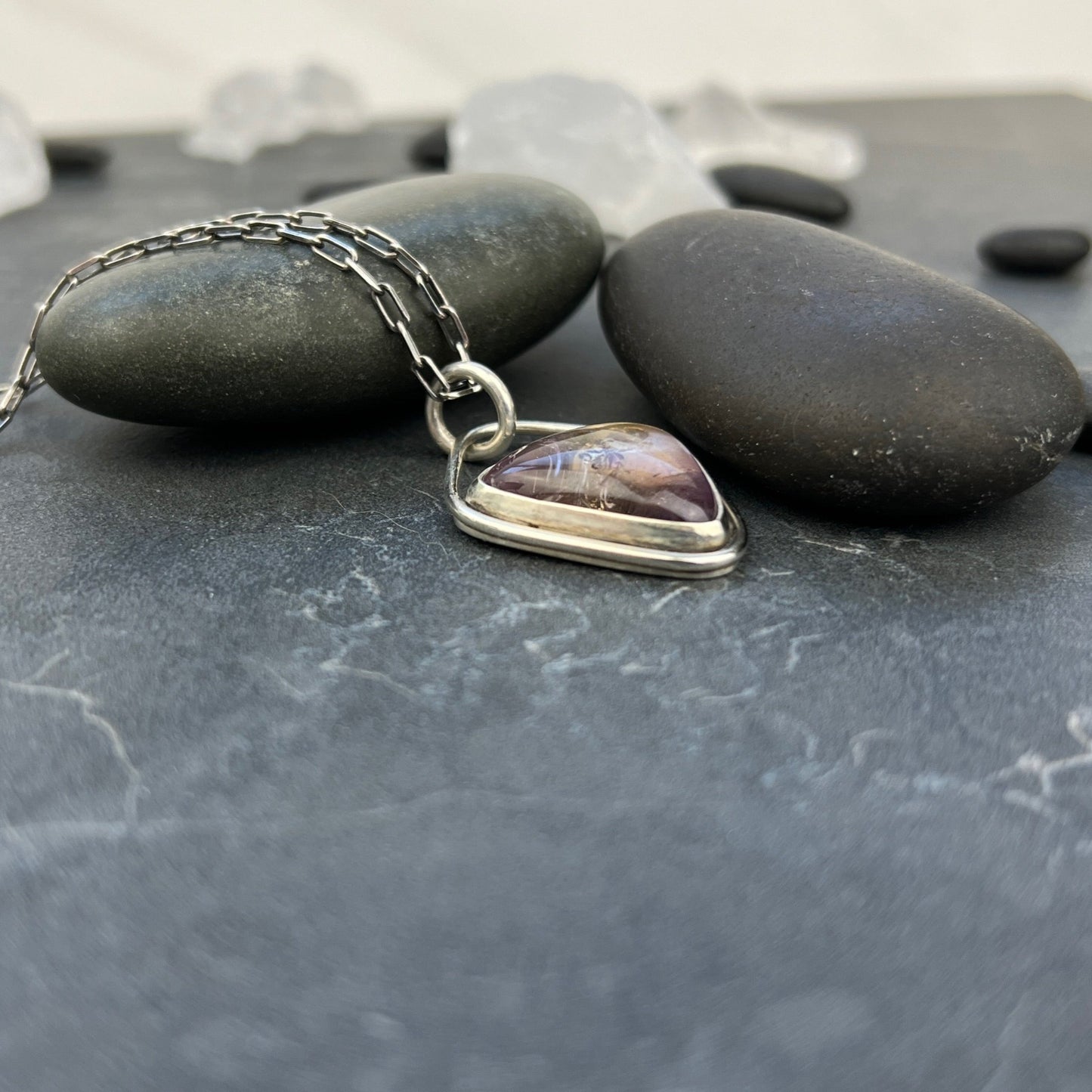 Ametrine Silver Heart Pendant - Sterling Silver Pendant