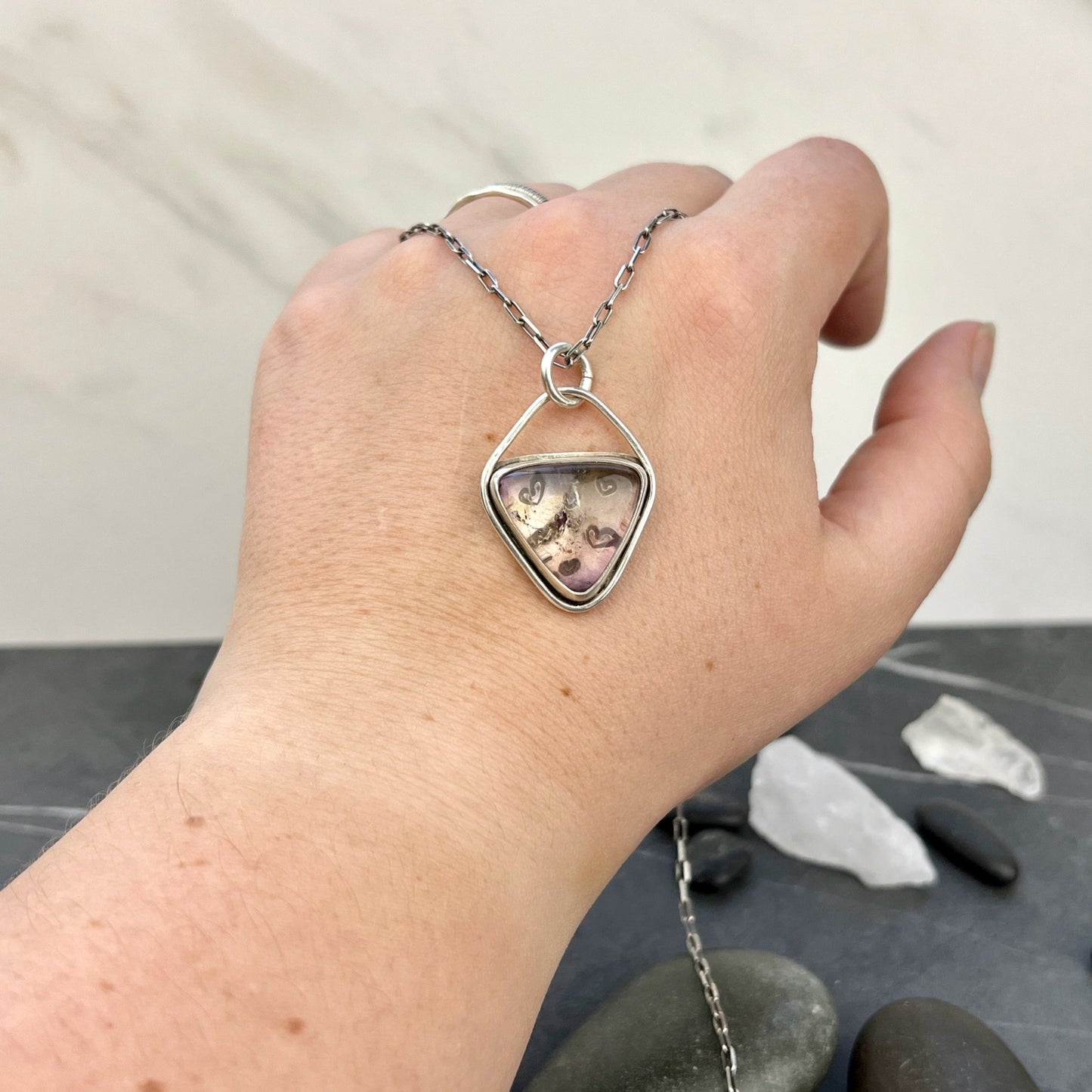 Ametrine Silver Heart Pendant - Sterling Silver Pendant